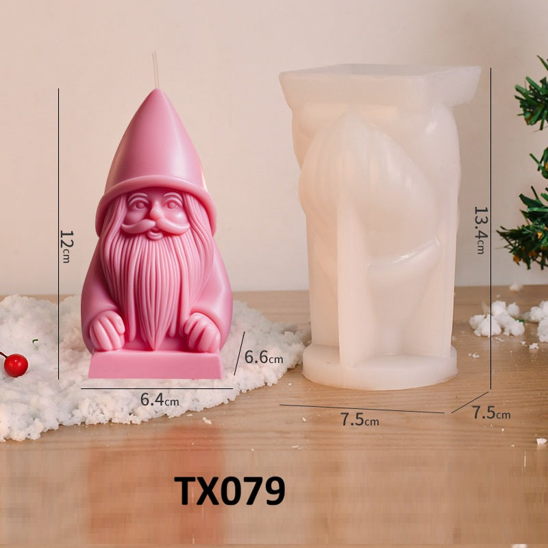 3D Santa Claus Silicone Scented Candle Mold