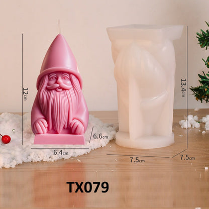 3D Santa Claus Silicone Scented Candle Mold