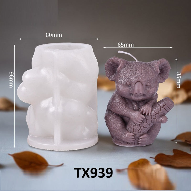 3D Koala Bear Scented Candle Silicone Mold