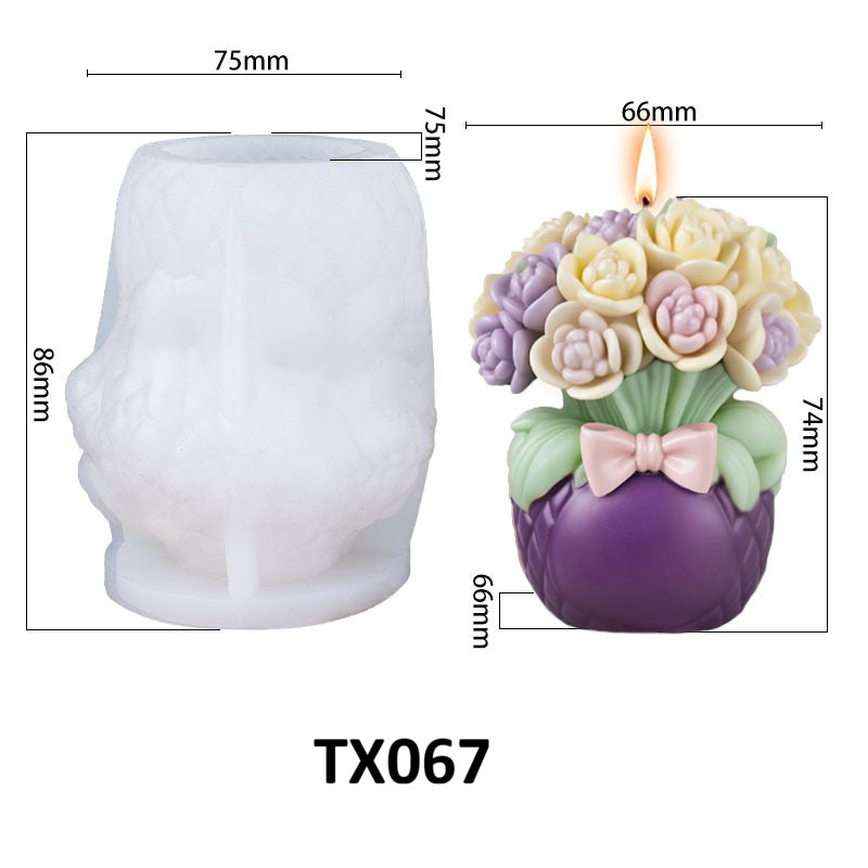 Dreamy Flower Basket Scented Candle Silicone Mold