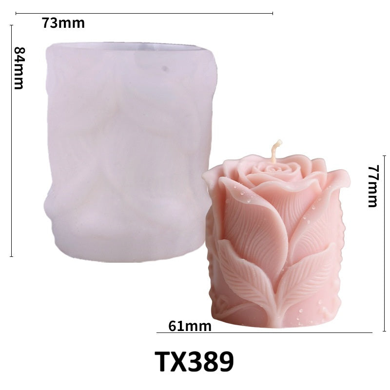3D Blooming Rose Flower Silicone Candle Mold