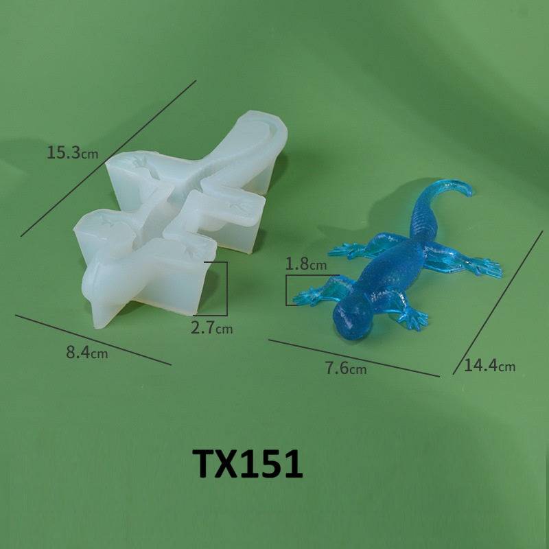 Realistic 3D Lizard Silicone Mold for Epoxy Resin & Plaster