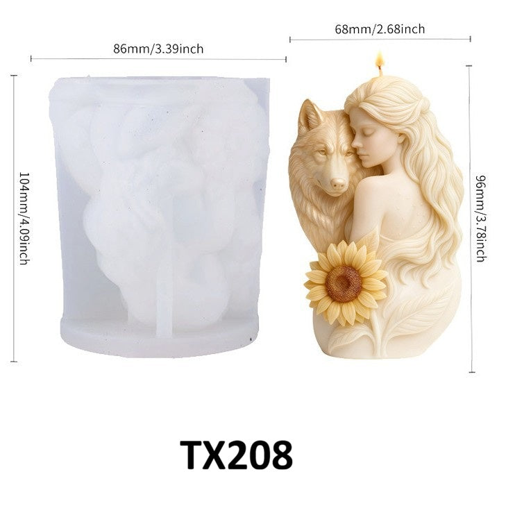 Wolf Scented Candle Silicone Mold