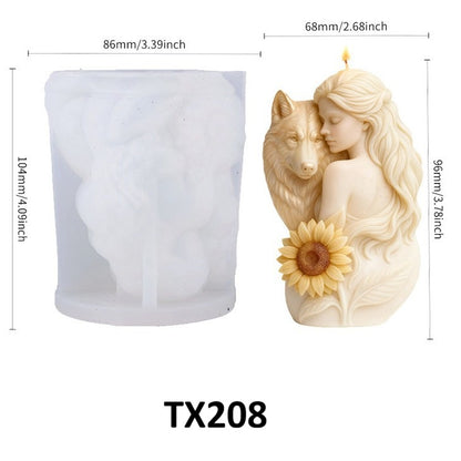 Wolf Scented Candle Silicone Mold