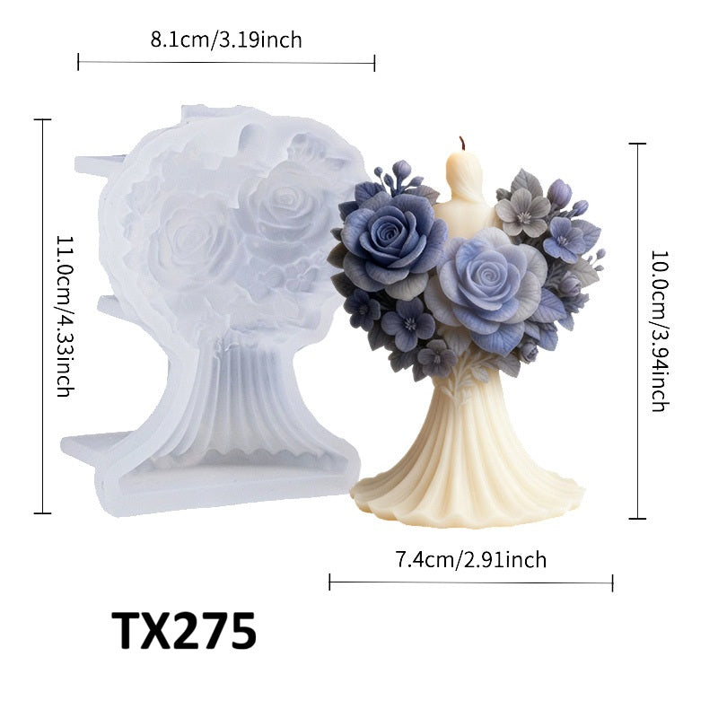Bouquet of Roses Aroma Candle Silicone Mold
