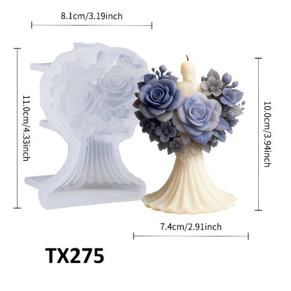 Bouquet of Roses Aroma Candle Silicone Mold