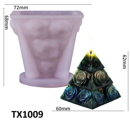 Rose Pyramid Scented Candle Silicone Mold