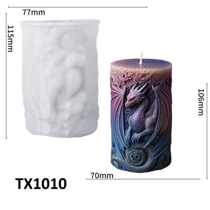 Eye Spirit Dragon Auspicious Pillar Scented Candle Silicone Mold