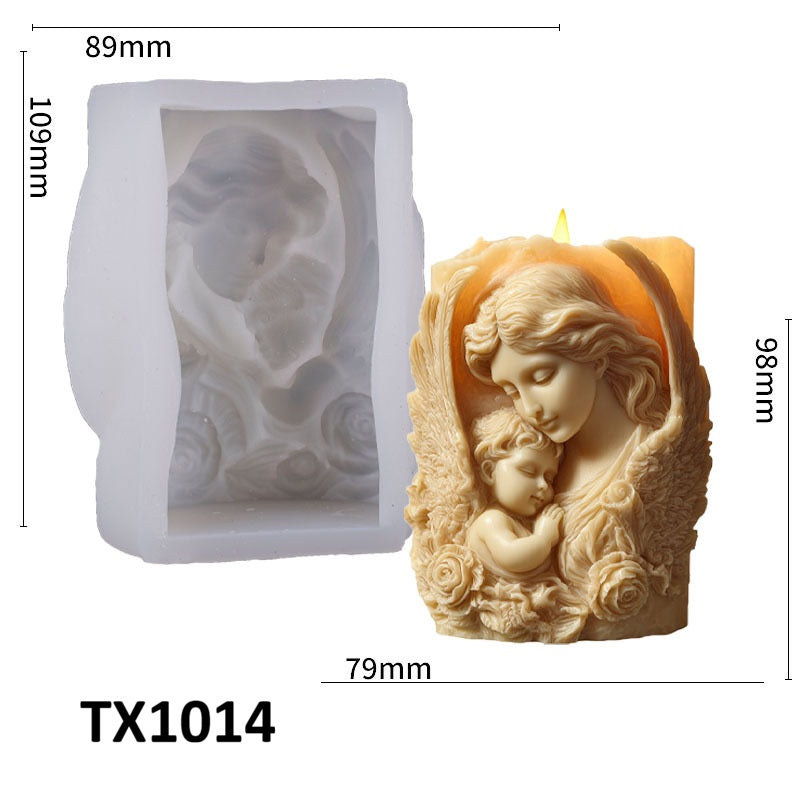 Mother and Child Embracing Scented Candle Silicone Mold