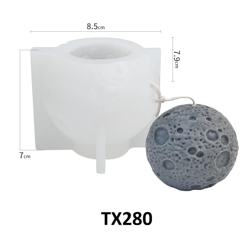 3D Moon & Earth Sphere Scented Candle Silicone Mold
