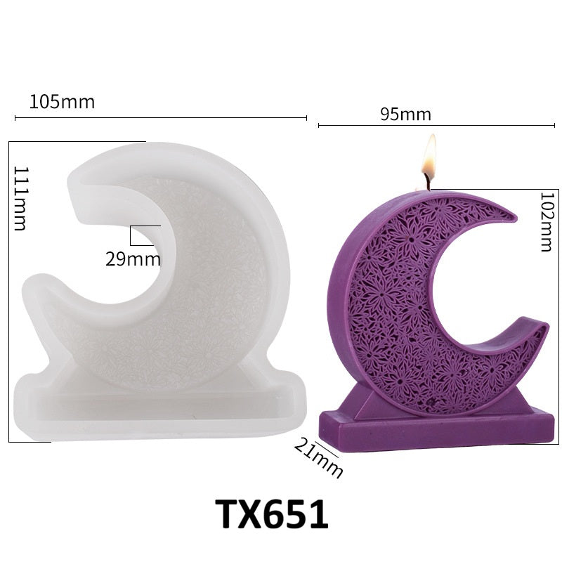 Celestial Moon & Stars 3D Silicone Candle Mold