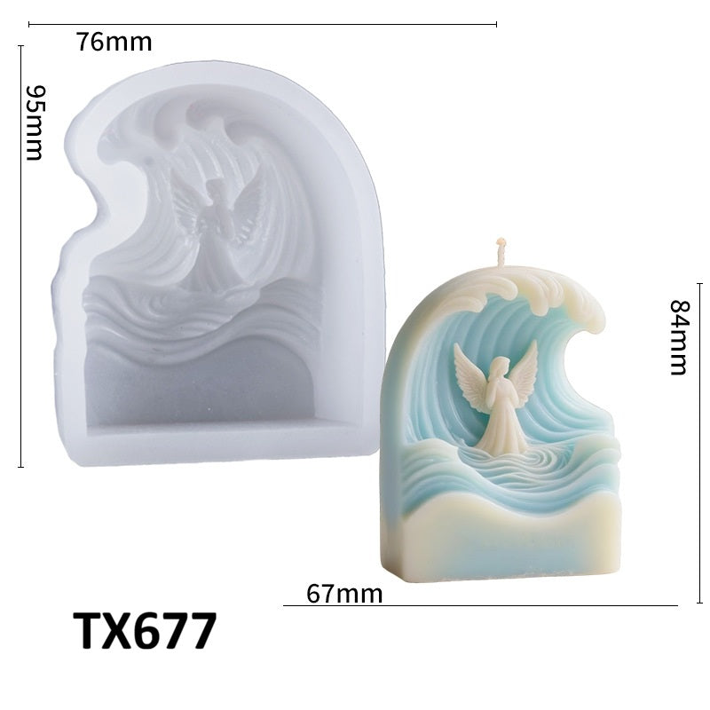Ocean Wave Angel Scented Candle Silicone Mold