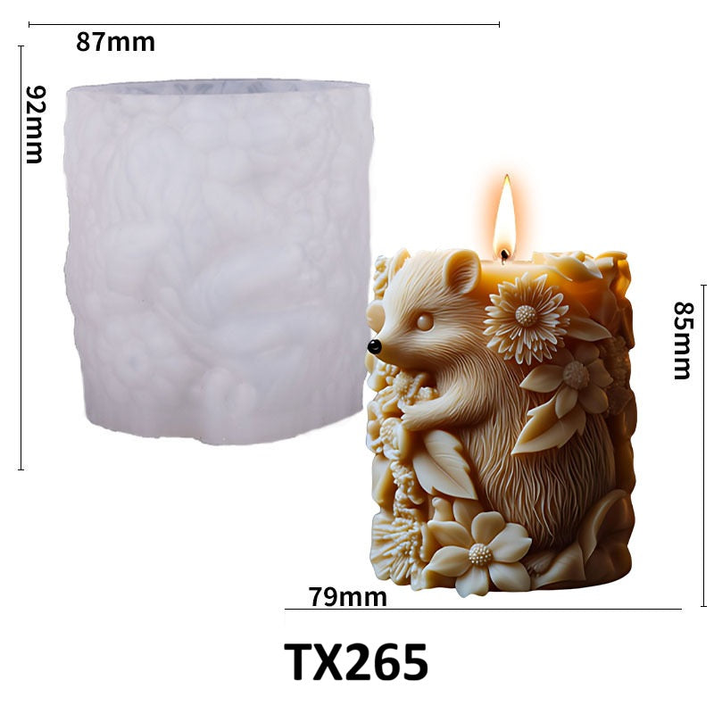 Cute Hedgehog Scented Candle Silicone Mold