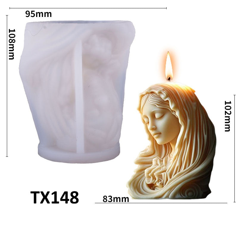 3D Religious Icon Scented Candle Silicone Mold