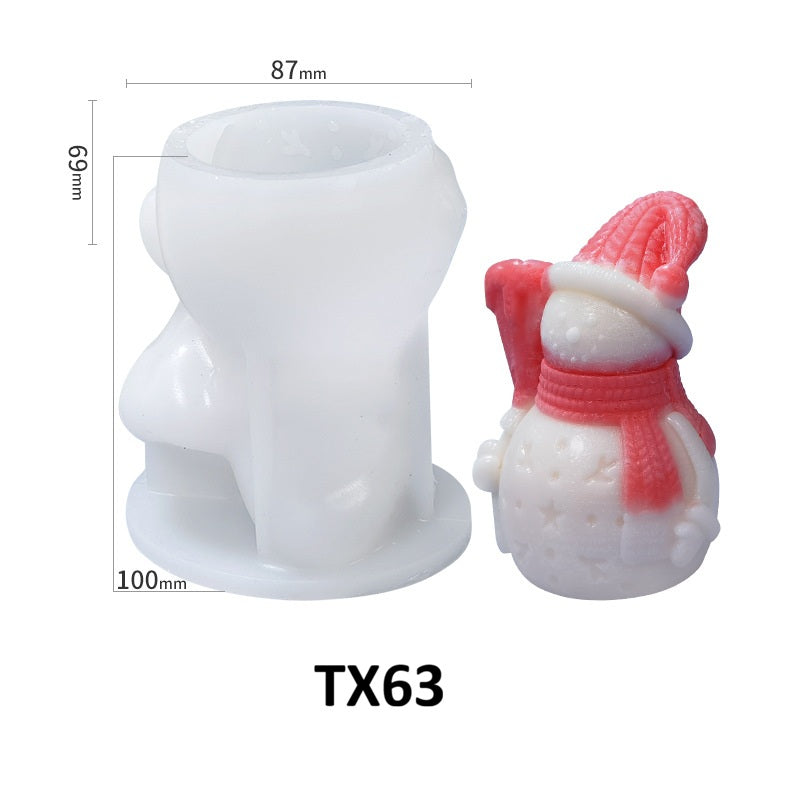 Christmas 3D DIY Silicone Scented Candle Mold