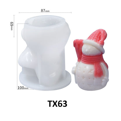 Christmas 3D DIY Silicone Scented Candle Mold