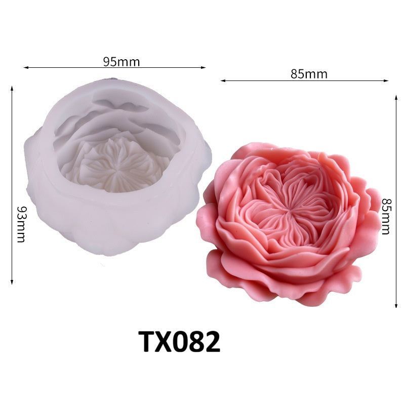 3D Austin Rose Scented Candle Silicone Mold