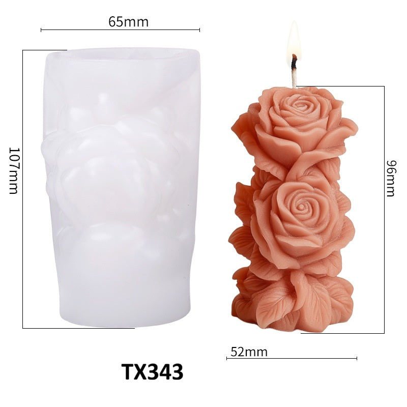 3D Flower Column Silicone Candle Mould