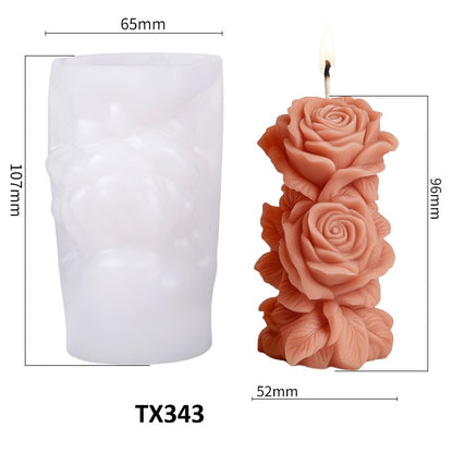 3D Flower Column Silicone Candle Mould