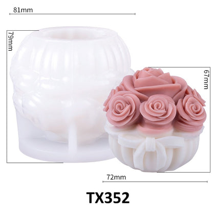 Romantic Rose Bouquet Silicone Candle Mold