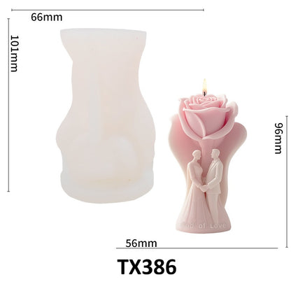 Eternal Rose Vow 3D Flower Silicone Candle Mold