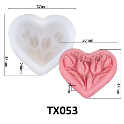 Heart Tulip Scented Candle Silicone Mold