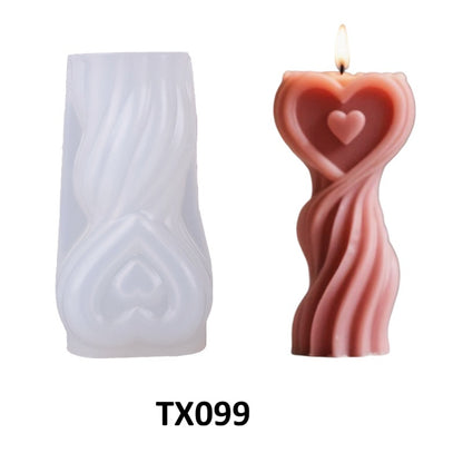 3D Heart-Shaped Silicone Scented Candle Mold
