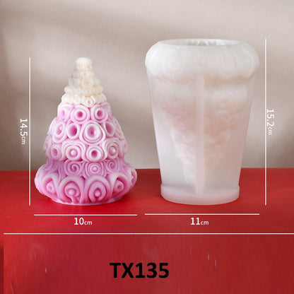 3D Christmas Tree Silicone Mold for Candles and Plaster Ornaments