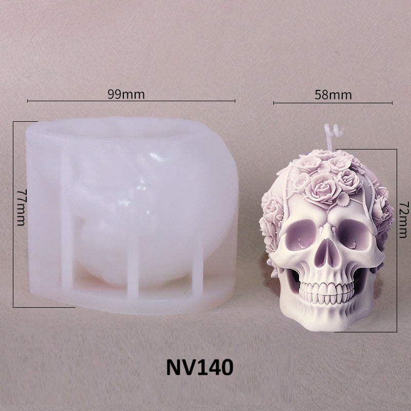 Halloween Skull Silicone Mold for Scented Candle Decoration