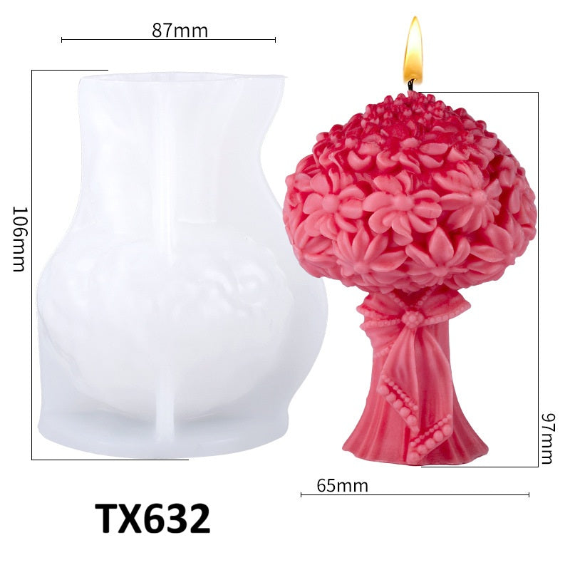 Flower Bouquet Scented Candle Silicone Mold