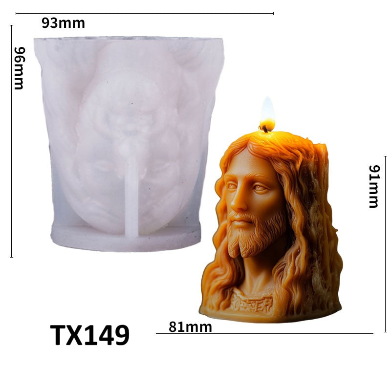 3D Religious Icon Scented Candle Silicone Mold