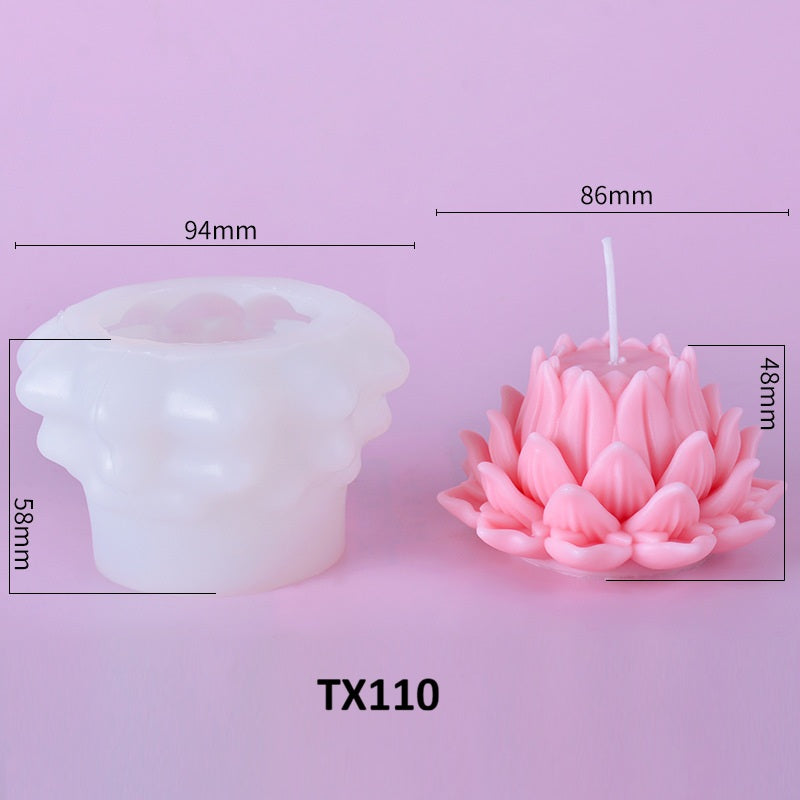3D Lotus Flower Silicone Mold for Candle & Car Diffuser Stone Making