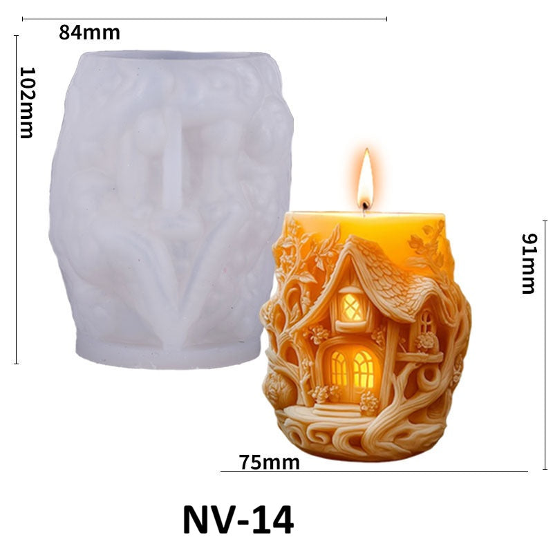 3D Treehouse Scented Candle Silicone Mold
