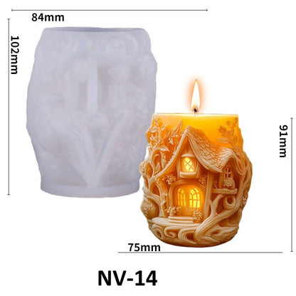 3D Treehouse Scented Candle Silicone Mold