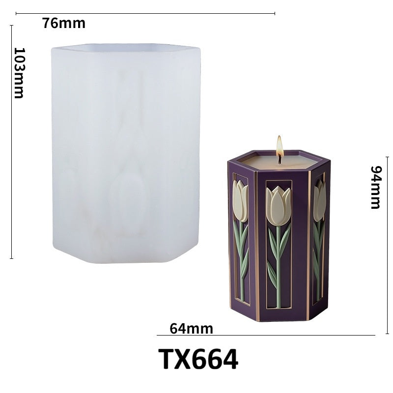 Geometric Tulip Scented Candle Silicone Mold