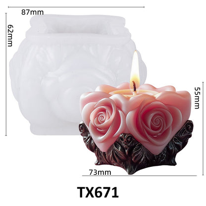 Rose Flower Candle Silicone Mold for Wedding & Party Favors