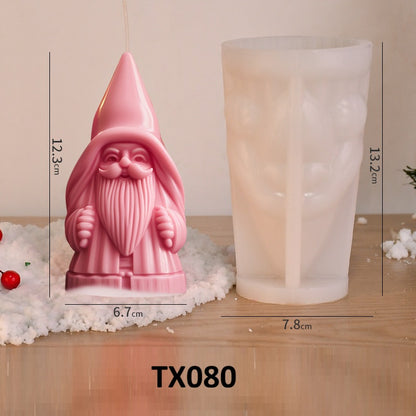 3D Santa Claus Silicone Scented Candle Mold