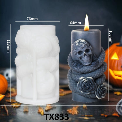 Cylindrical Snake Scented Candle Silicone Mold