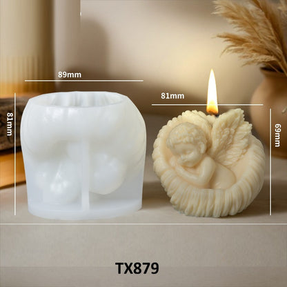3D Rose Angel Silicone Scented Candle Mold