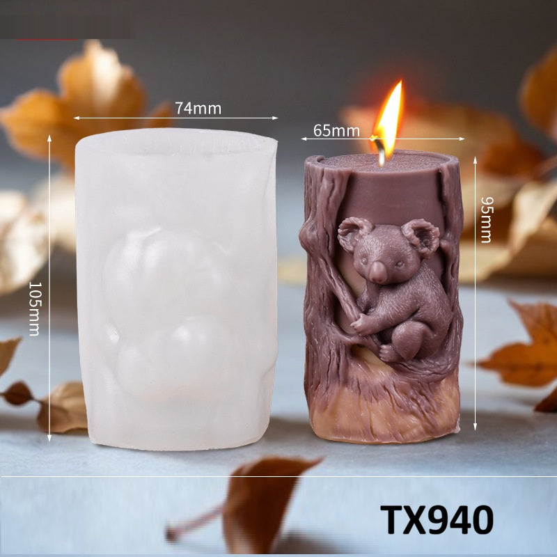 3D Koala Bear Scented Candle Silicone Mold