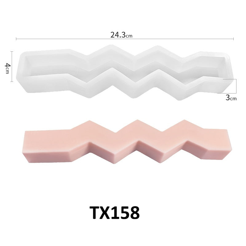 Irregular Long Strip Silicone Candle Mold