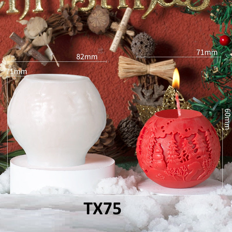 3D Christmas Ornament Candle Silicone Mold