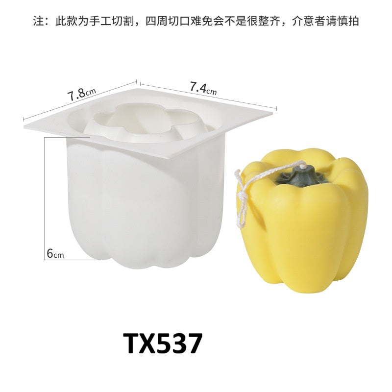 Realistic Fruit-Shaped Silicone Scented Candle Mold