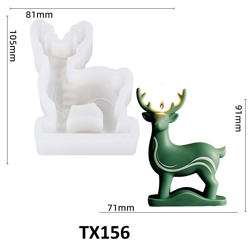 3D Elk Scented Candle Silicone Mold