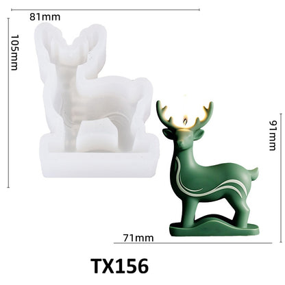 3D Elk Scented Candle Silicone Mold