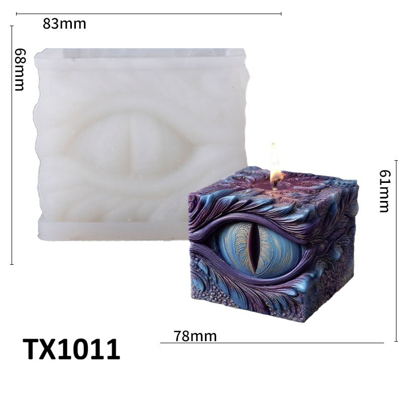 Eye Spirit Dragon Auspicious Pillar Scented Candle Silicone Mold