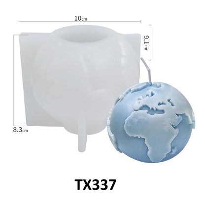 3D Moon & Earth Sphere Scented Candle Silicone Mold