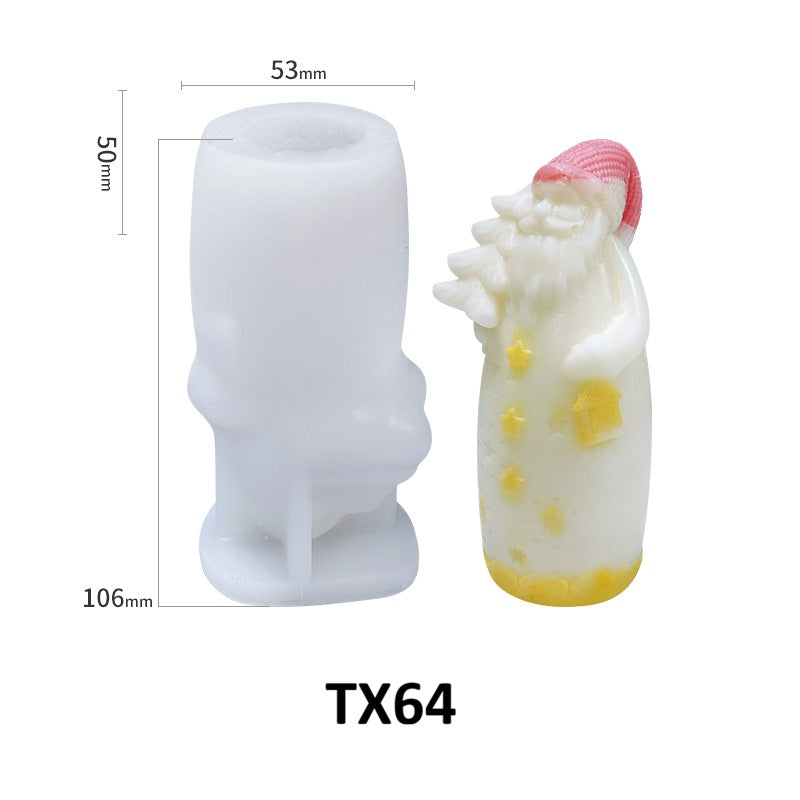 Christmas 3D DIY Silicone Scented Candle Mold