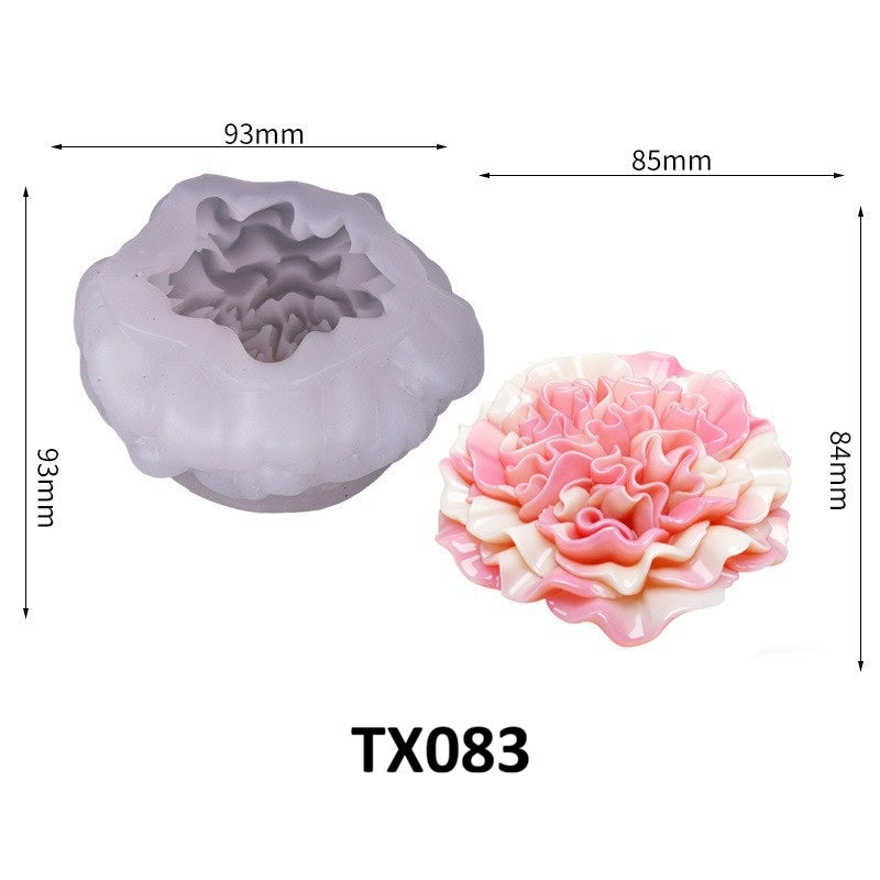 3D Austin Rose Scented Candle Silicone Mold