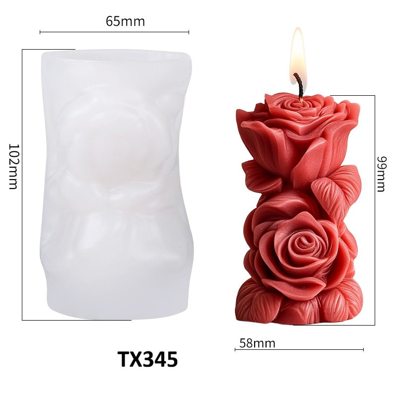 3D Flower Column Silicone Candle Mould